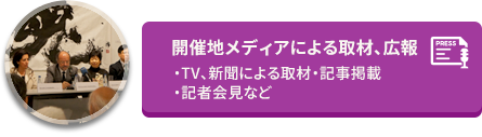 開催地メディアによる取材、広報